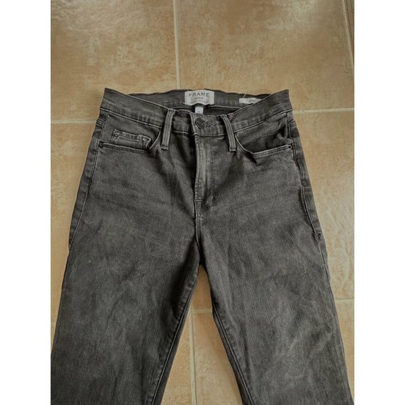 FRAME Worn  Twice  Denim  Le Bell  black jeans‎ Women size 25 - Picture 4 of 10